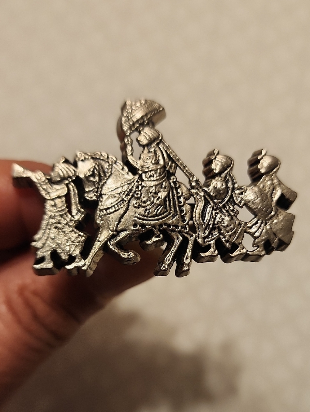 SilverTone Indian Wedding Procession With Groom Sitting On Horse Very Unque Ring